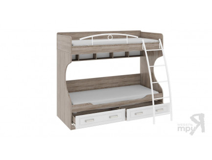 Двухъярусная кровать Прованс с металлической лестницей